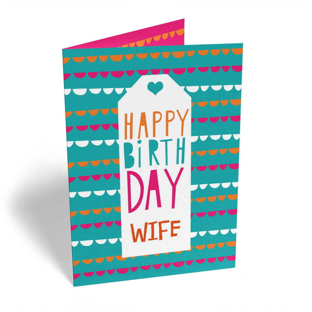 Happy Birthday Wife Parcel Tag Design