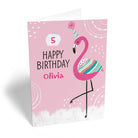 Contemporary Birthday Pink Flamingo Clouds