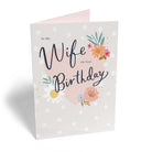 Wife Birthday Contemporary Text Flowers