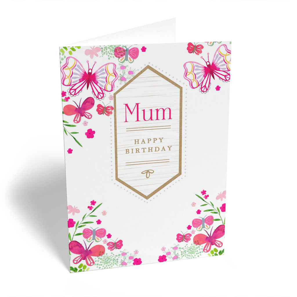 Mum Birthday Happy Text Floral Pattern