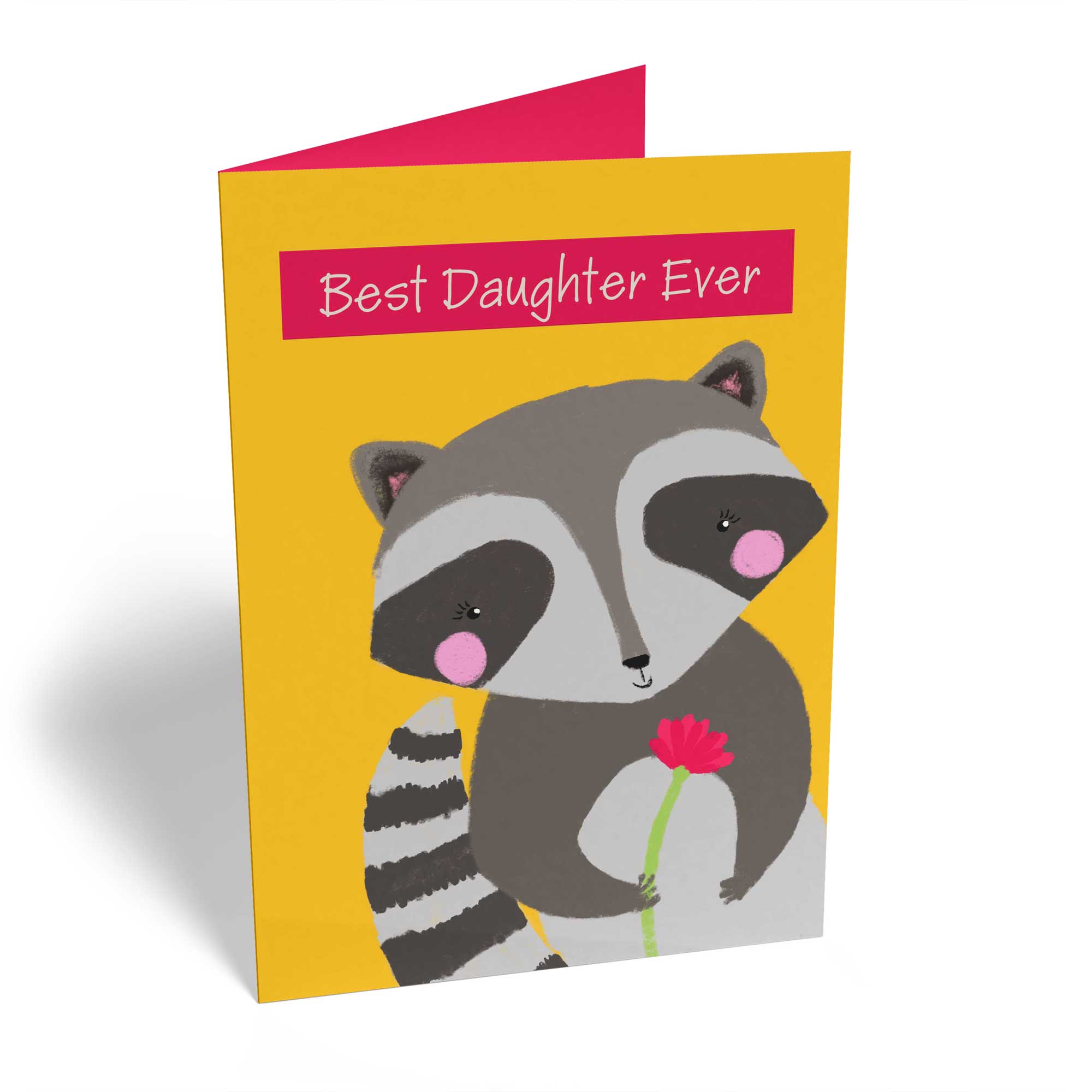 Daughter Cute Illustrated Raccoon Editable