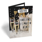 Sister Funny Knock Prosecco Clock Googly Eyes