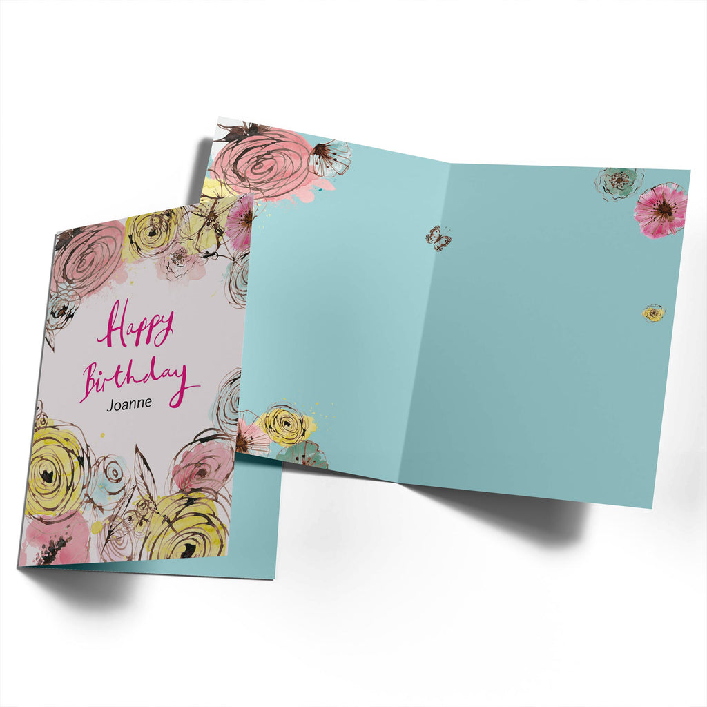 Sister Happy Birthday Classic Floral Pattern Editable