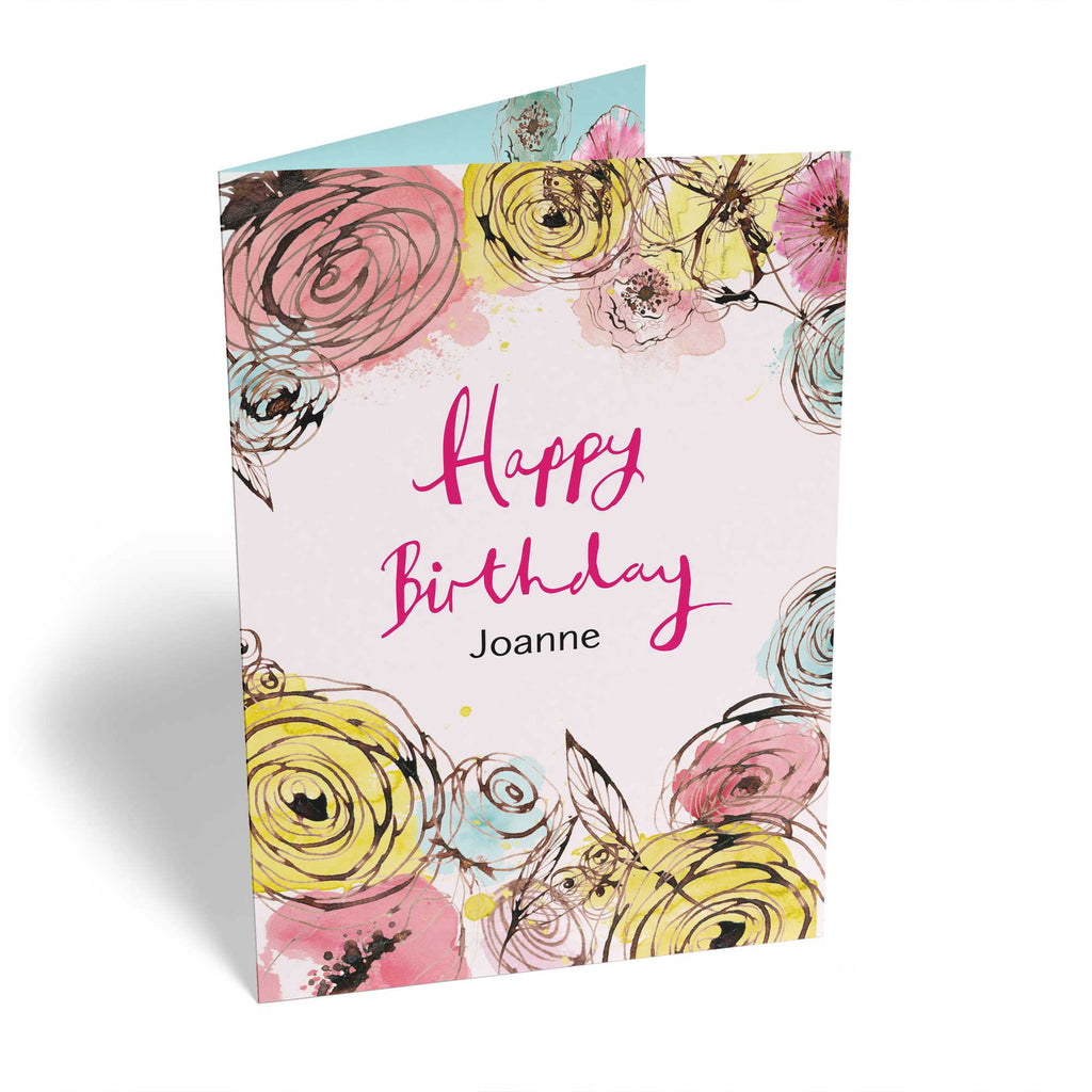 Sister Happy Birthday Classic Floral Pattern Editable