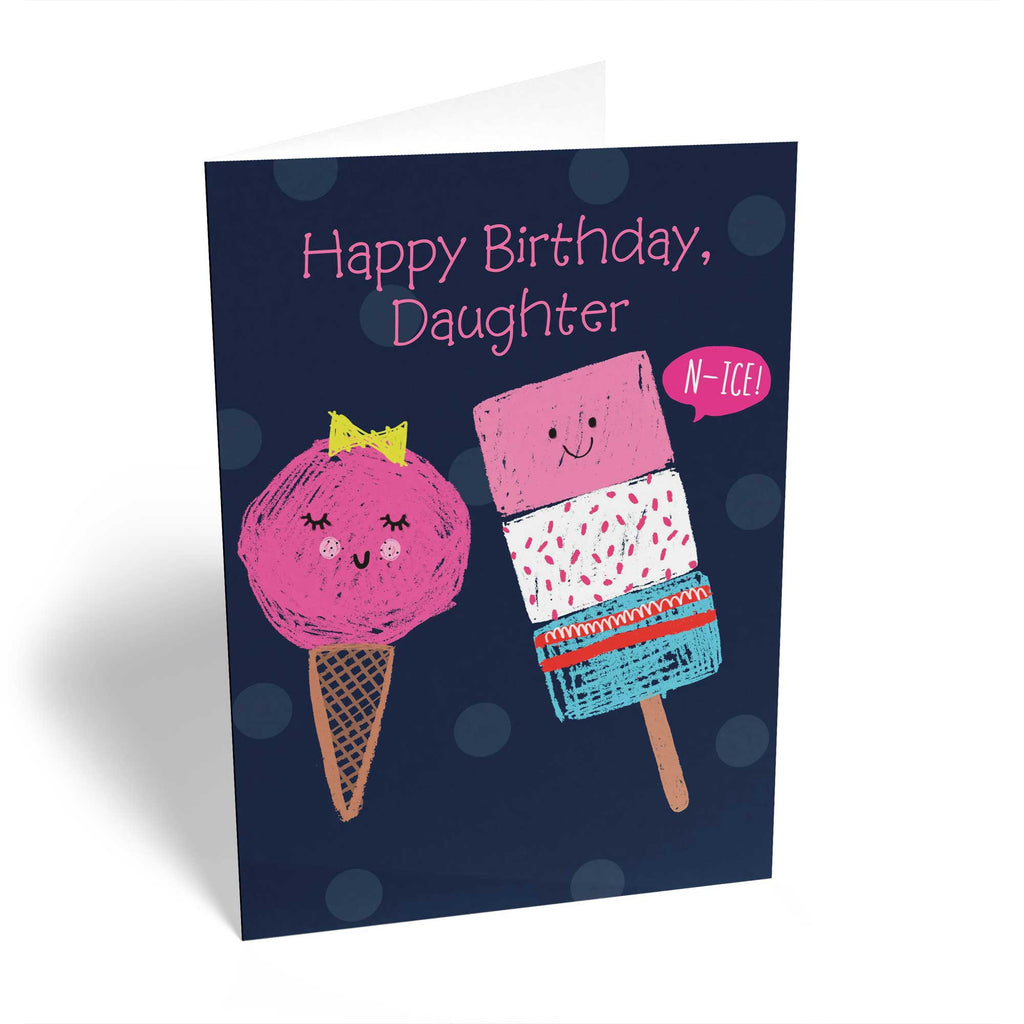 Daughter Happy Birthday Ice Lollies Illustration