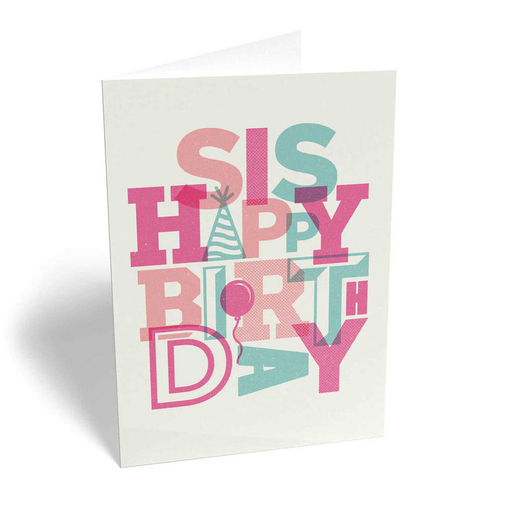 Sister Happy Birthday Contemporary Text Based