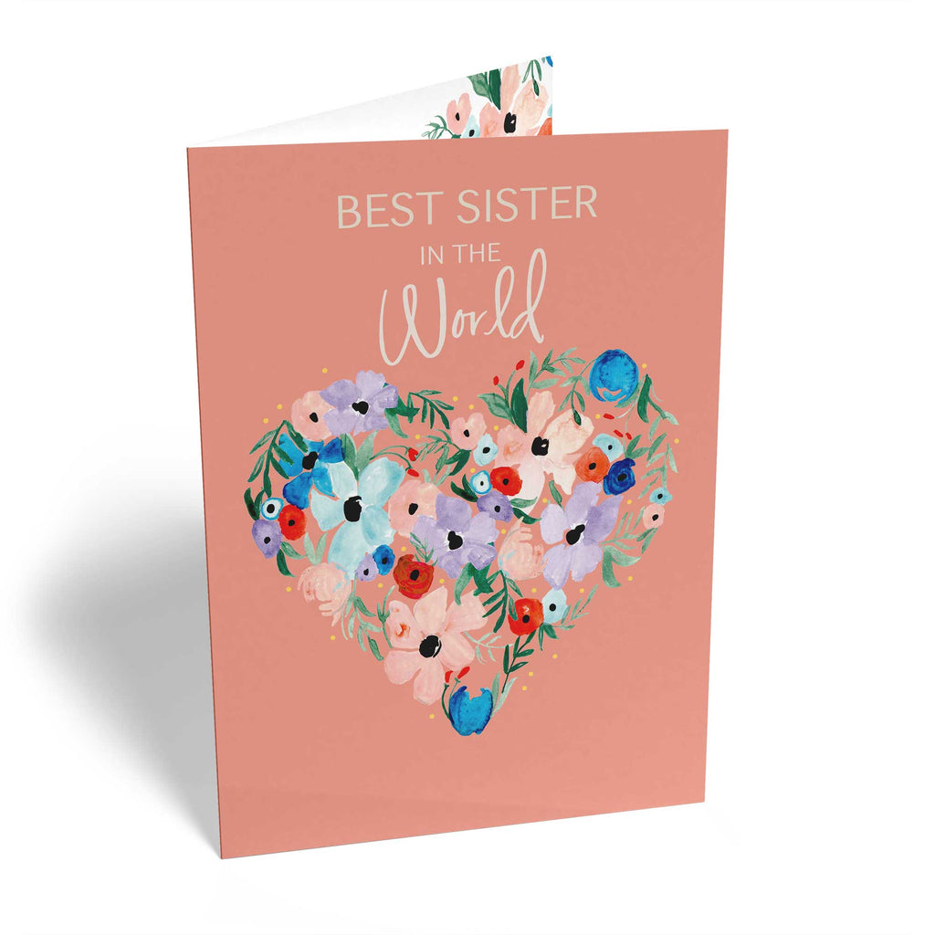 Sister Classic Love Heart Multicoloured Floral Pattern
