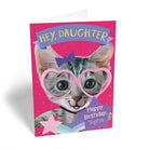 Cute Hey Daughter Tabby Kitten Heart Glasses