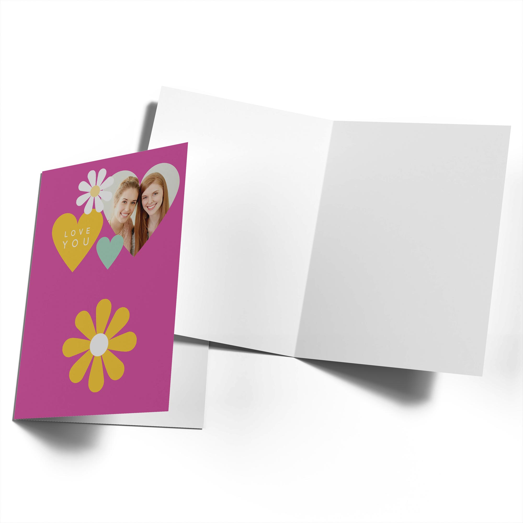 Sister Photo Upload Love Heart Editable Flowers