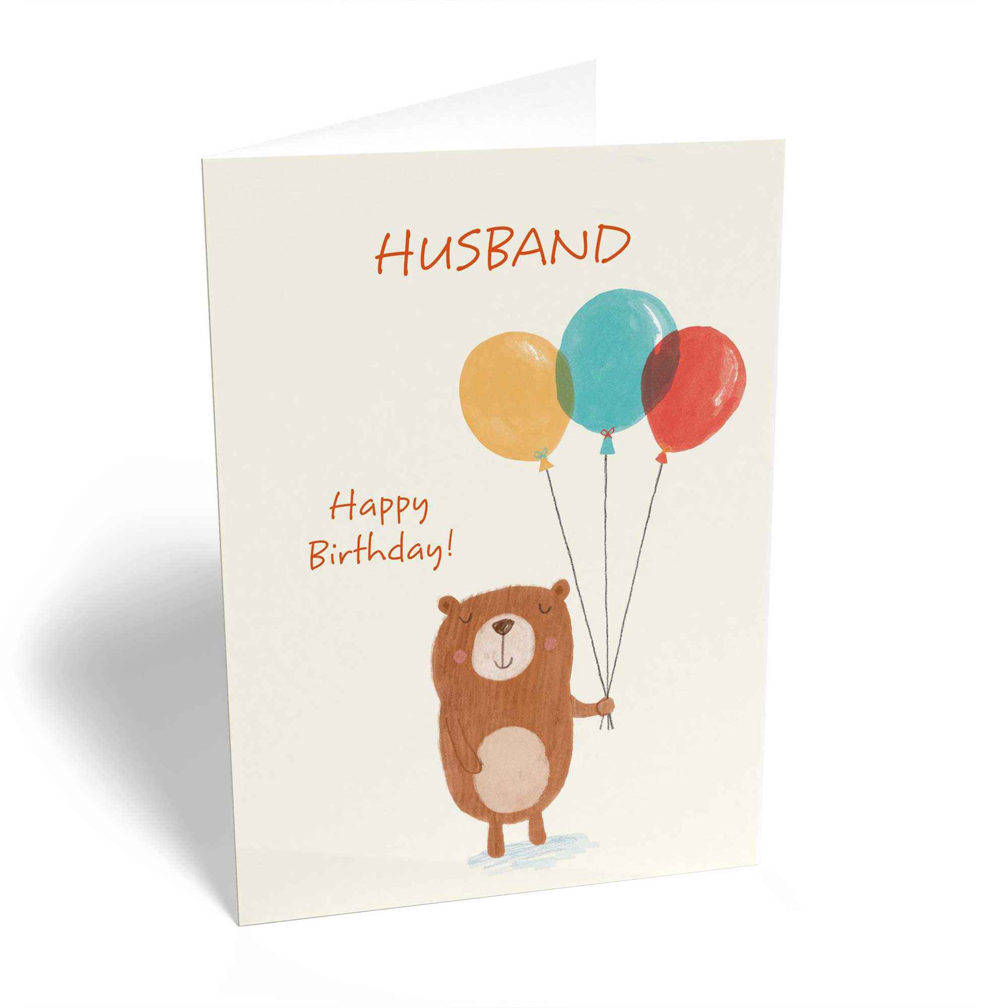 Husband Birthday Cute Bear Colourful Balloons