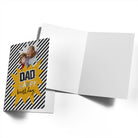 Dad Happy Birthday Photo Upload Diagonal Stripe Pattern