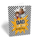 Dad Happy Birthday Photo Upload Diagonal Stripe Pattern