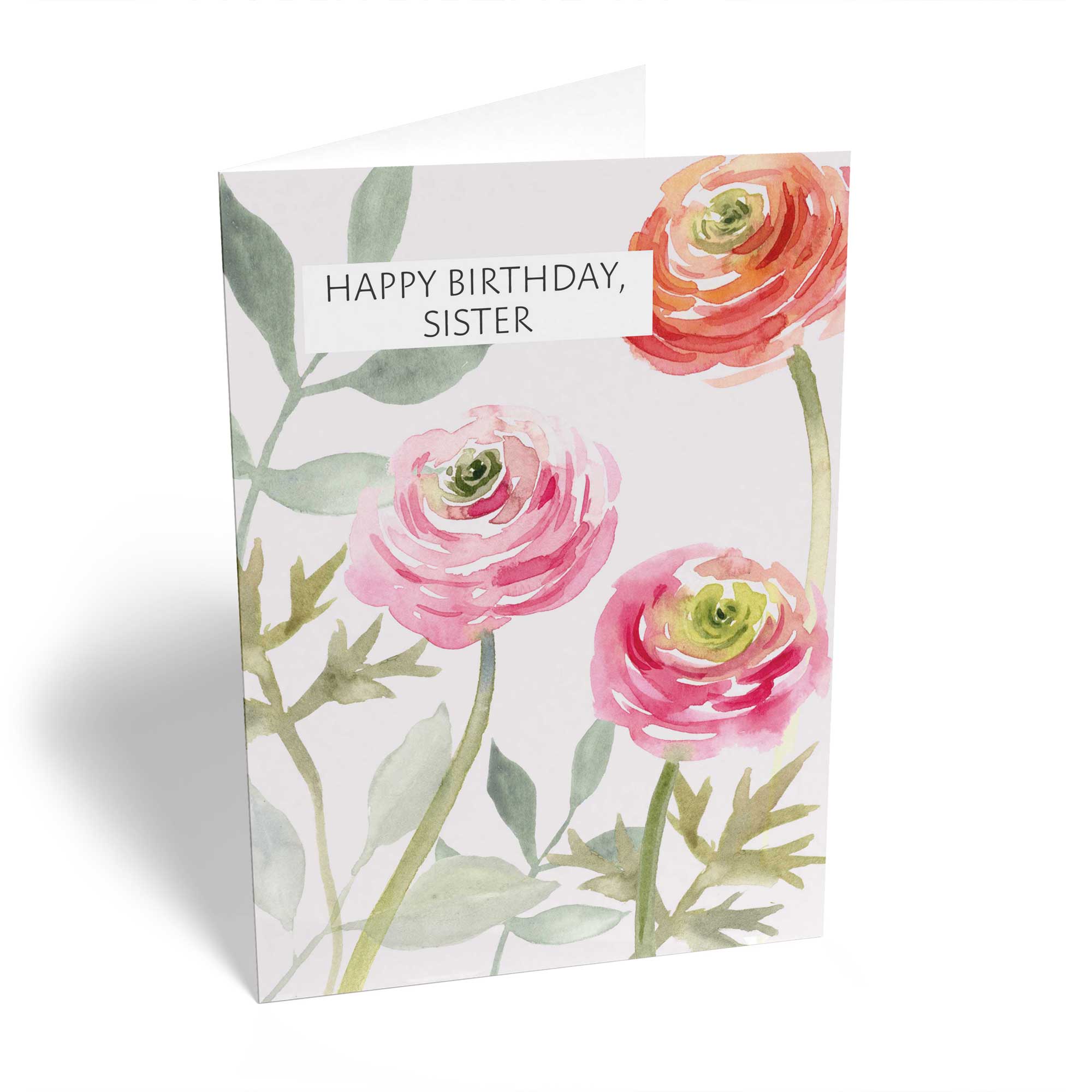 Sister Happy Birthday Traditional Editable Text Flowers