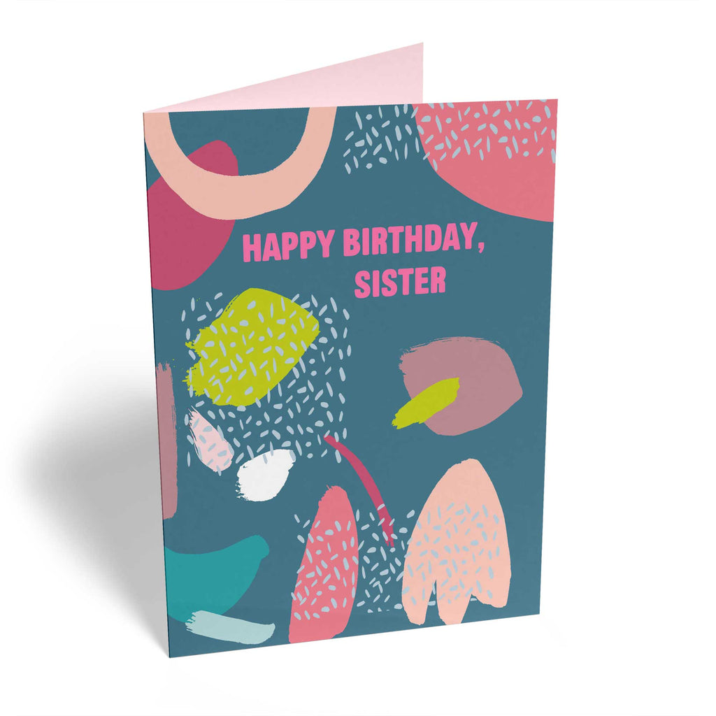 Sister Happy Birthday Colourful Editable Pattern