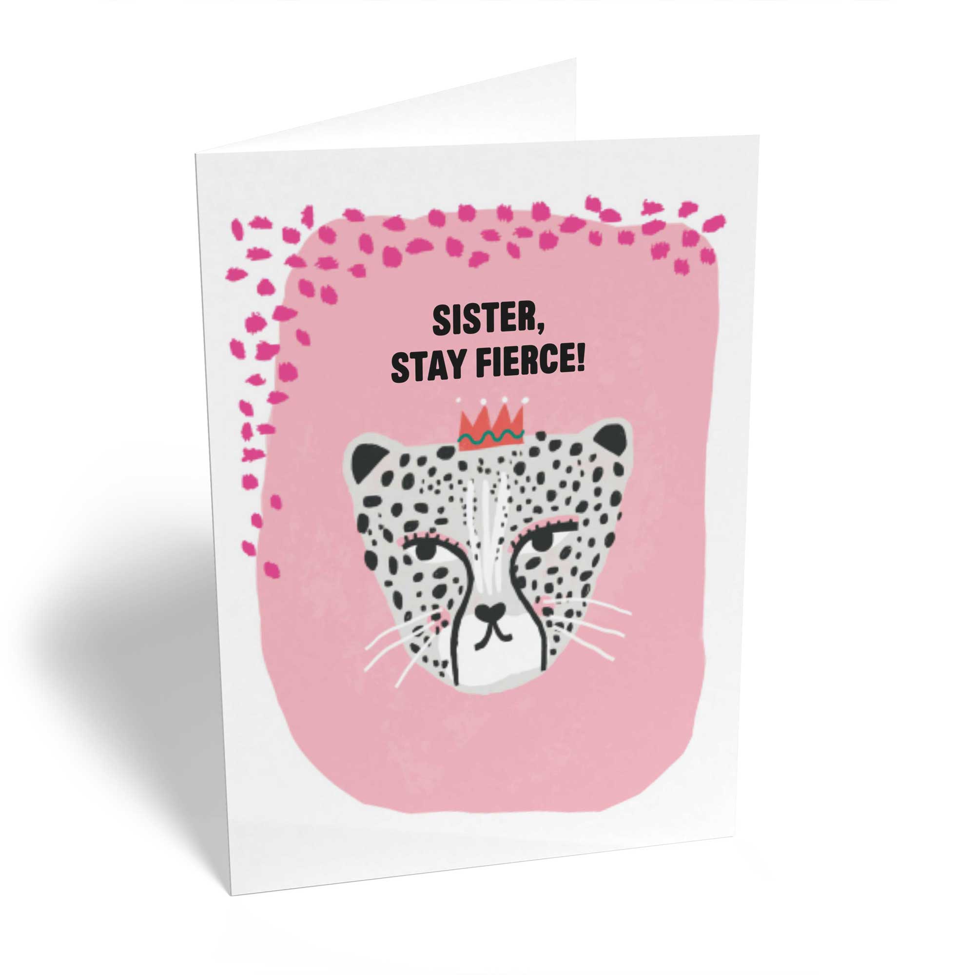 Sister Editable Text Stay Fierce Big Cat Leopard