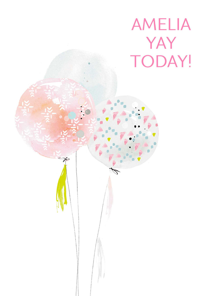 Contemporary Birthday Editable Illustrated Yay For Today