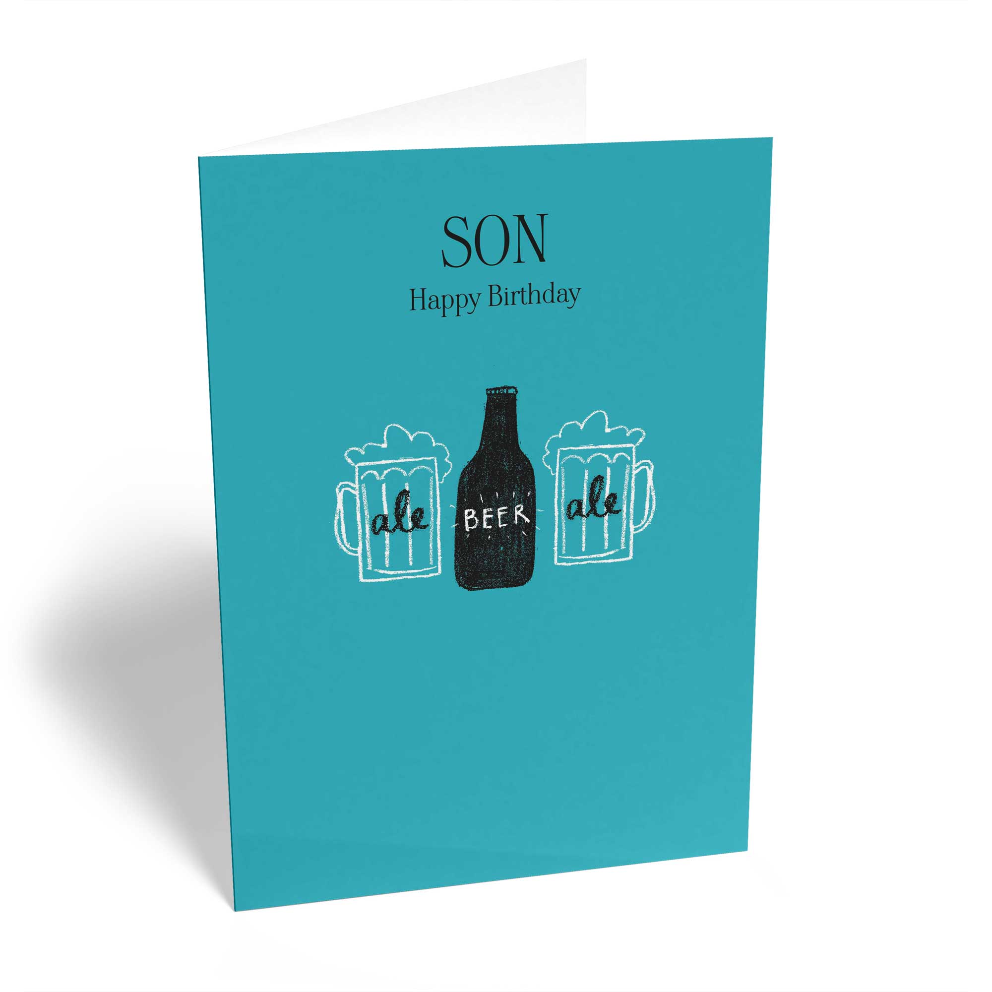 Son Happy Birthday Editable Beer Glasses