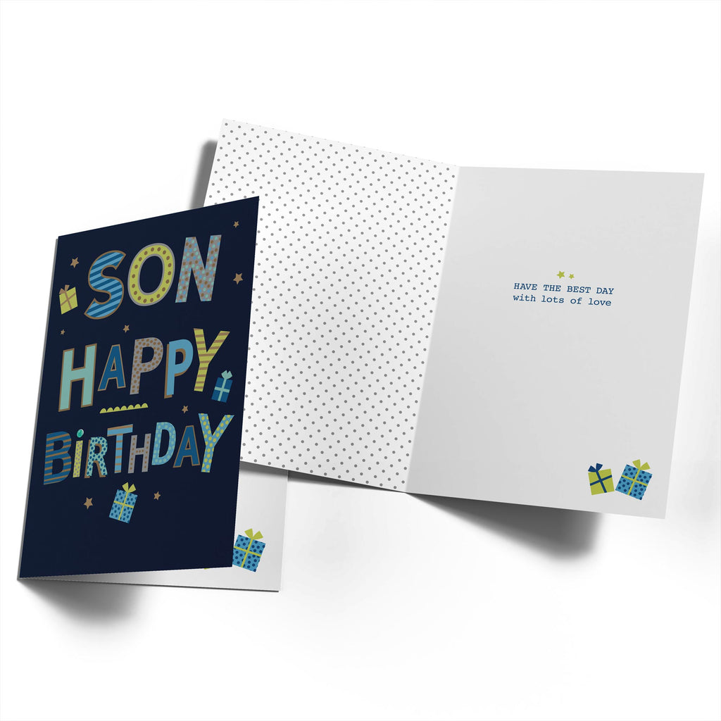 Son Happy Birthday Multicoloured Text