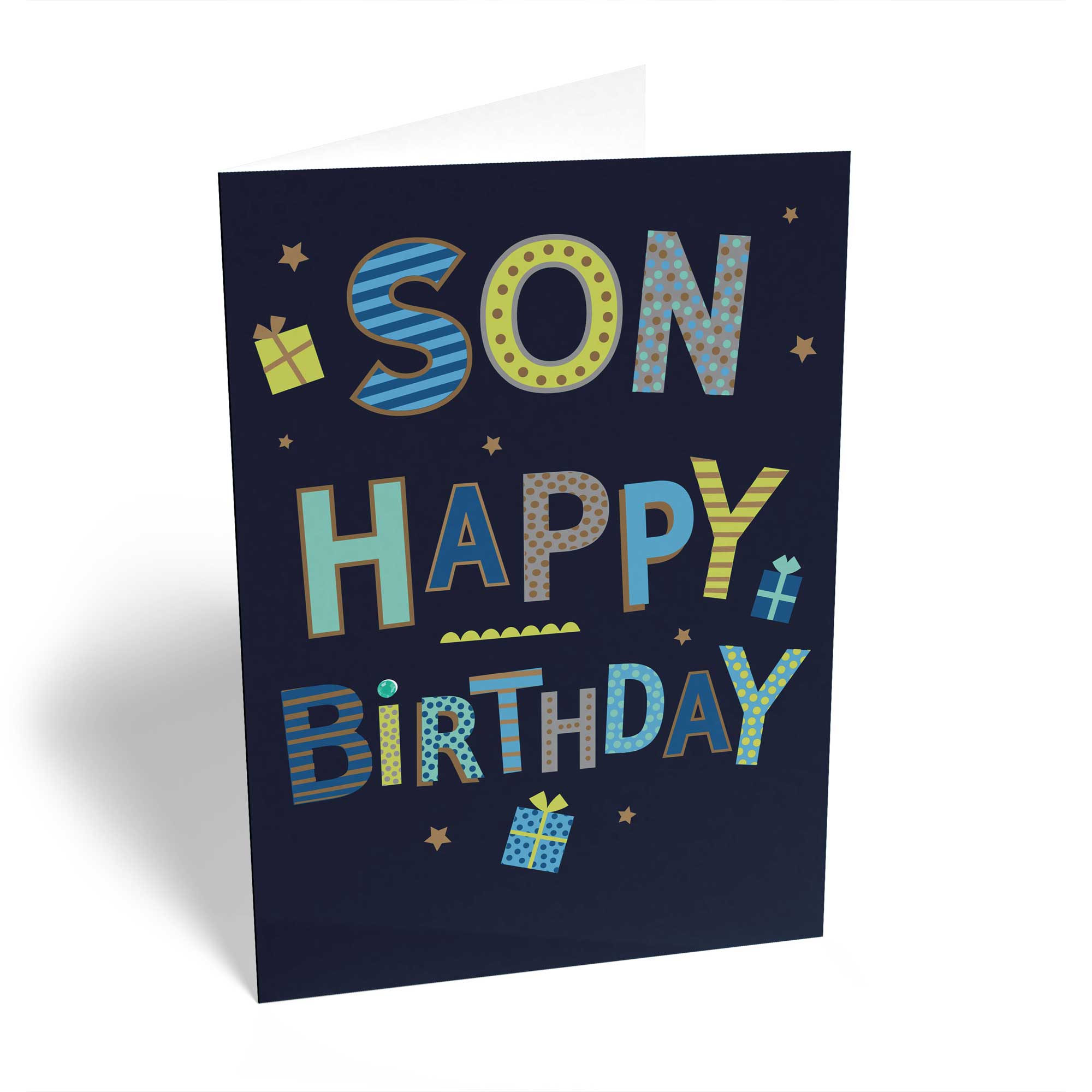 Son Happy Birthday Multicoloured Text