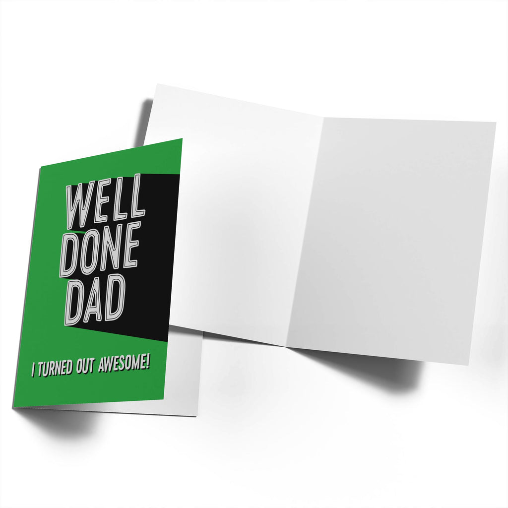 Well Done Dad Congratulations Bold Text