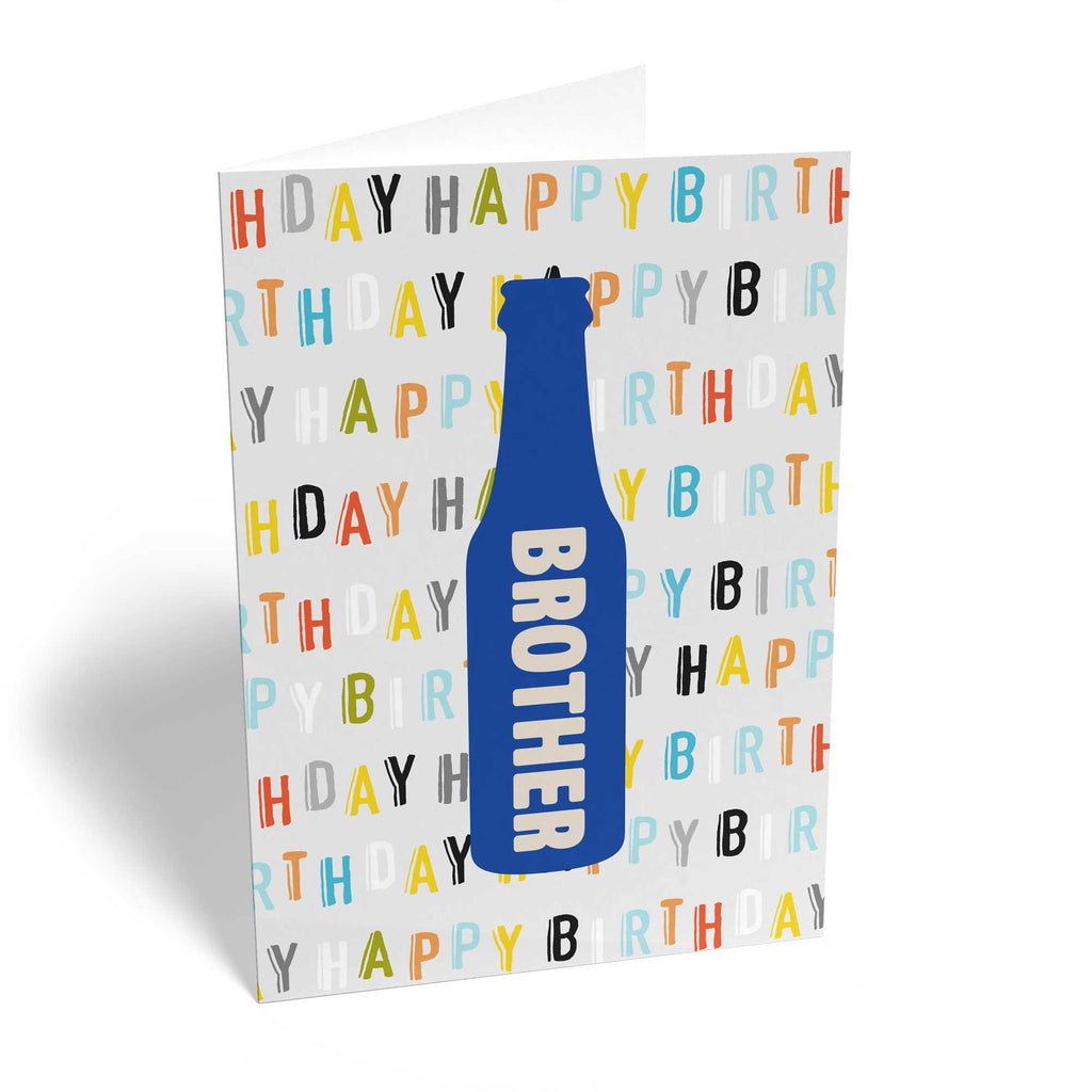 Brother Birthday Beer Bottle Text Pattern