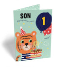 Son Tiger Cake Candles Editable Balloon