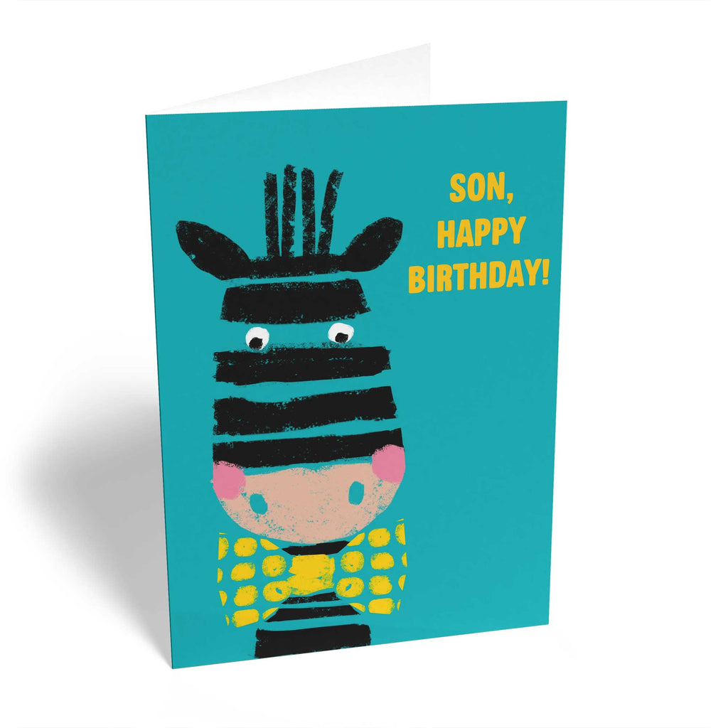 Son Happy Birthday Editable Zebra