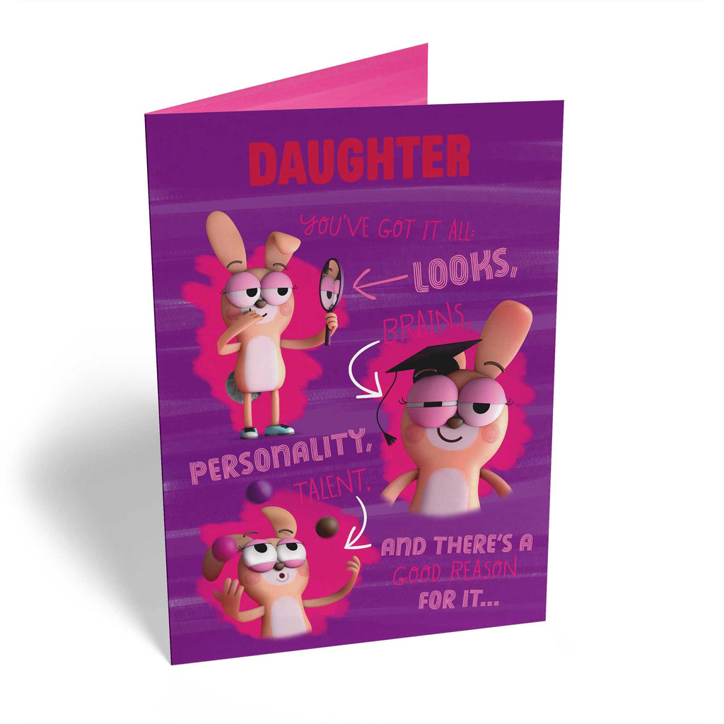 Daughter Funny Cartoon Looks Personality