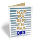 Dad Happy Birthday Striped Pattern Editable Text