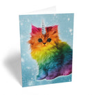 Funny Birthday Photographic Rainbow Unicorn Kitten