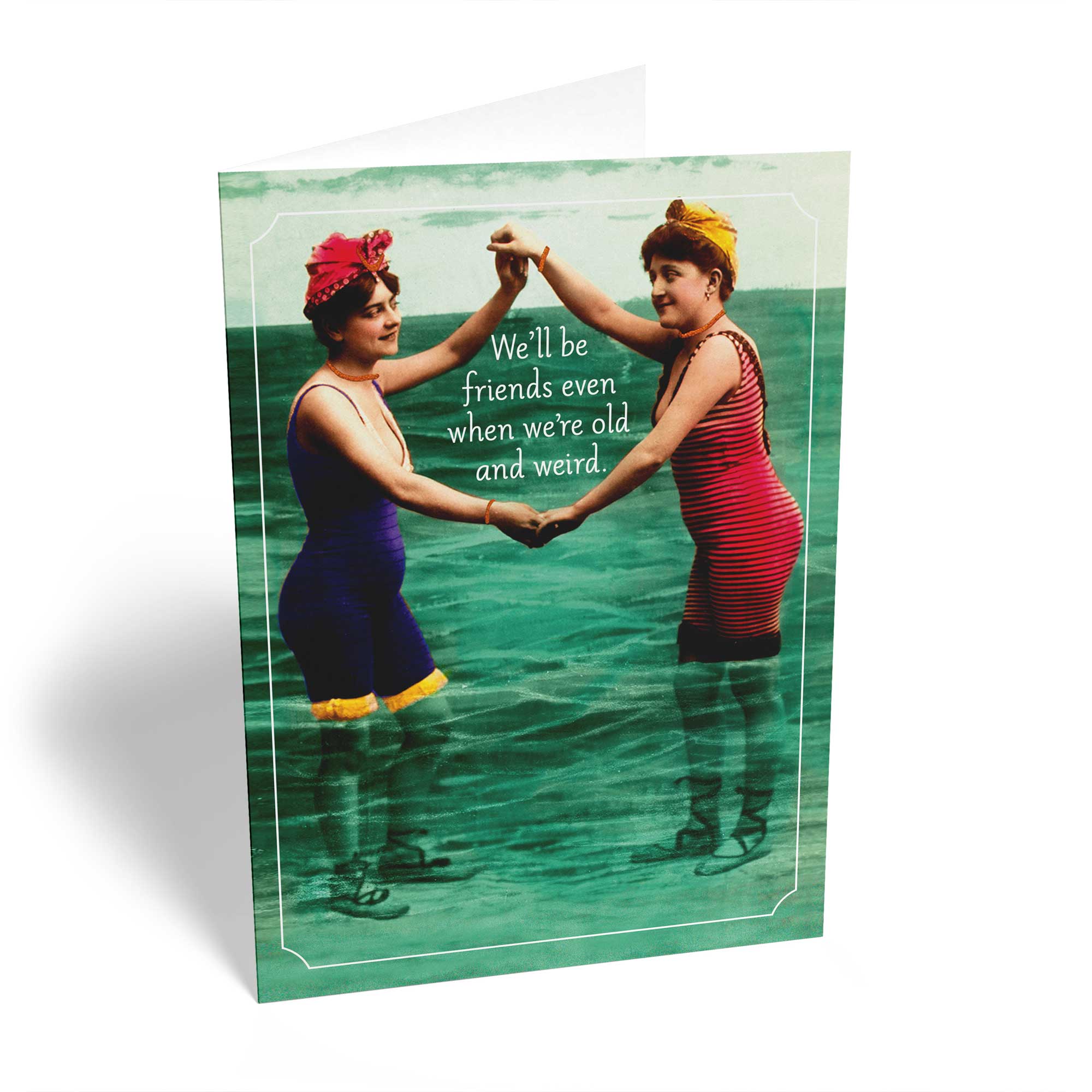 Funny Birthday Illustrated Vintage Bathing Ladies