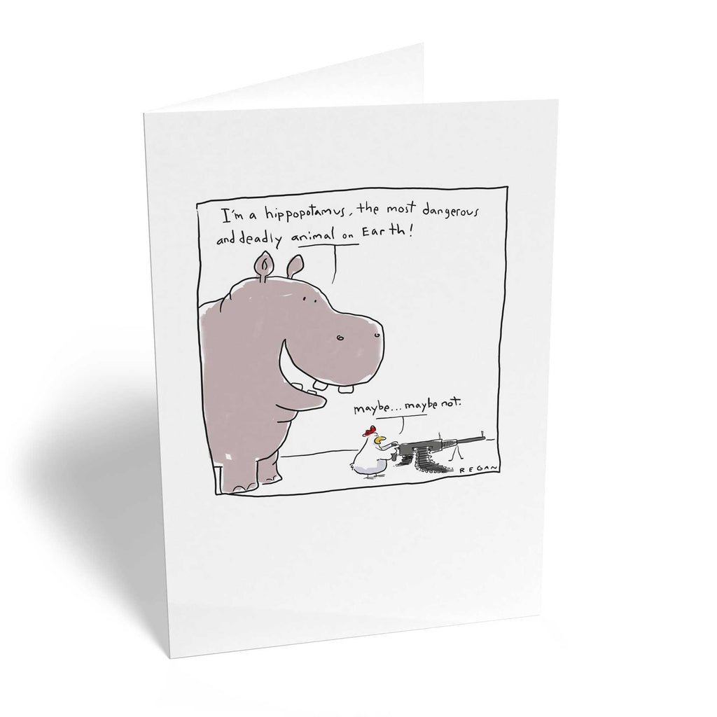 Funny Birthday Cartoon Hippo Most Dangerous Animal