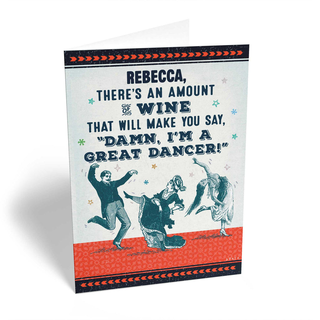 Funny Birthday Editable Retro Wine Great Dancer