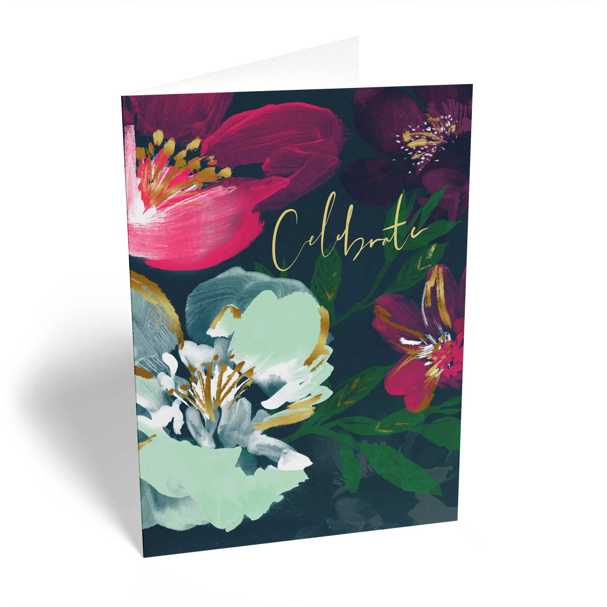 Classic Birthday Celebrate Elegant Illustrated Floral