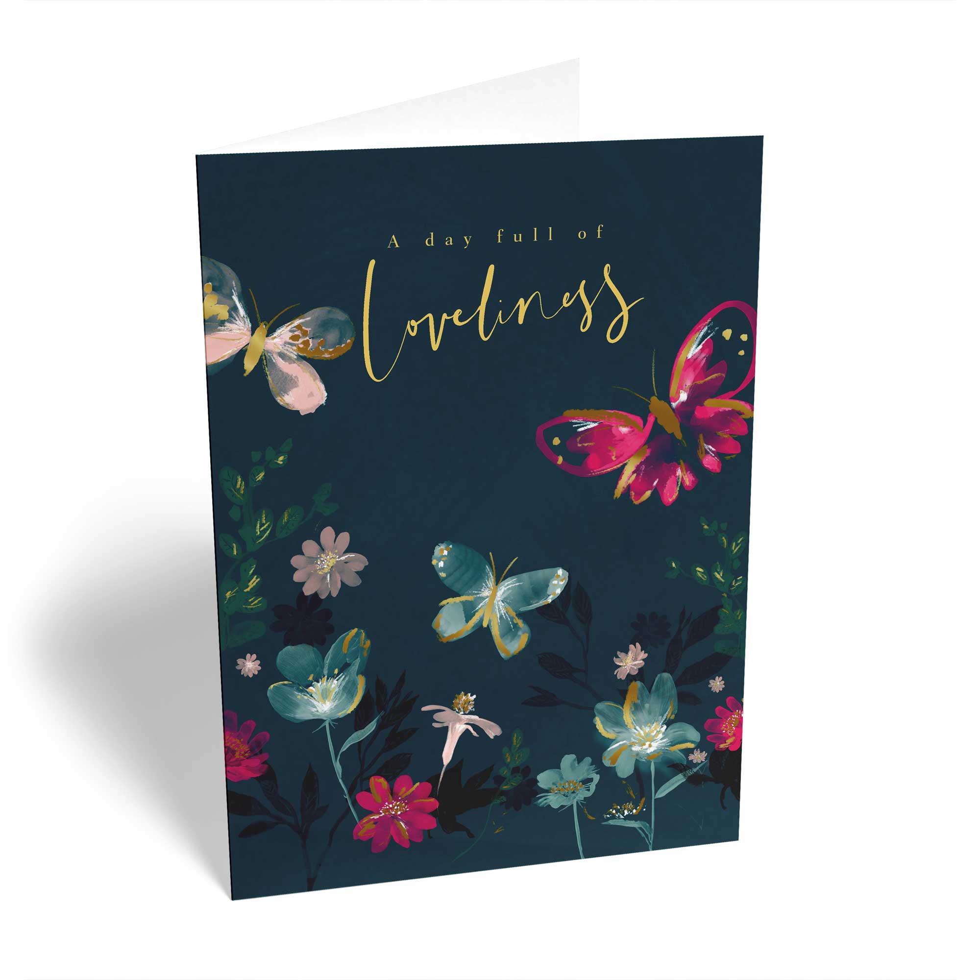 Classic Birthday Celebrate Elegant Illustrated Butterflies