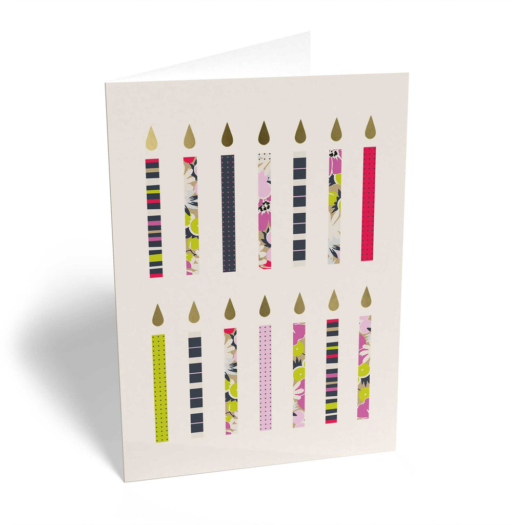 Classic Birthday Illustrated Colourful Candles