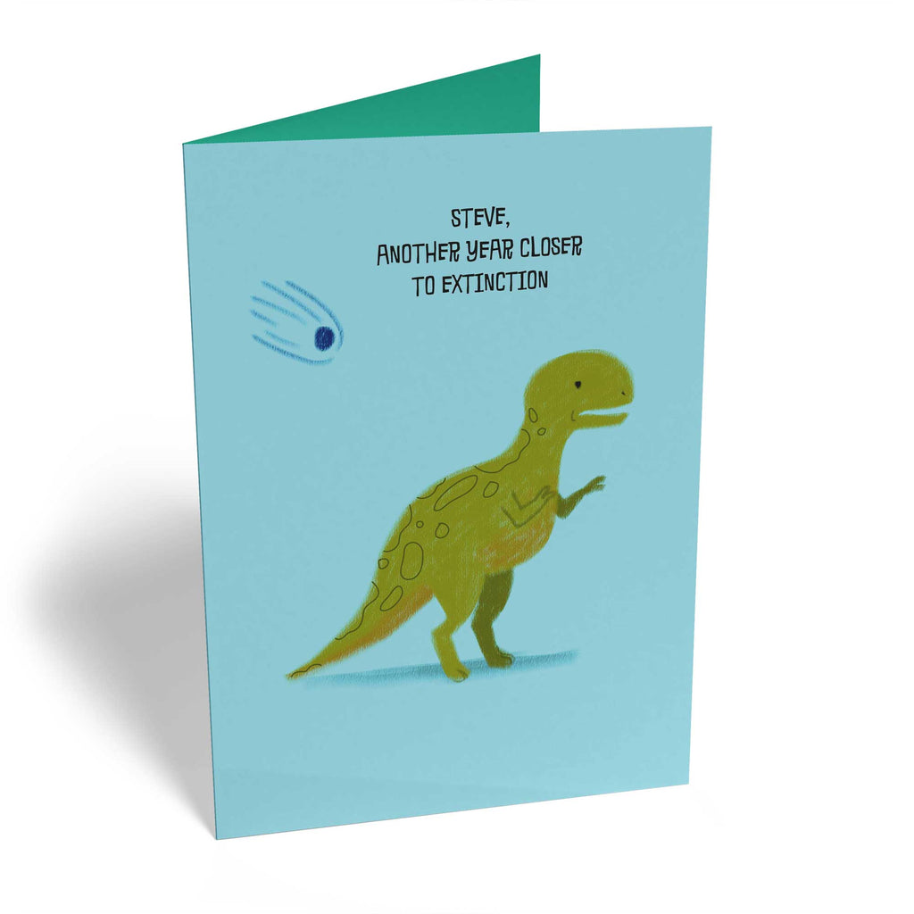 Funny Birthday Editable Illustrated Dinosaur Closer To Extinction