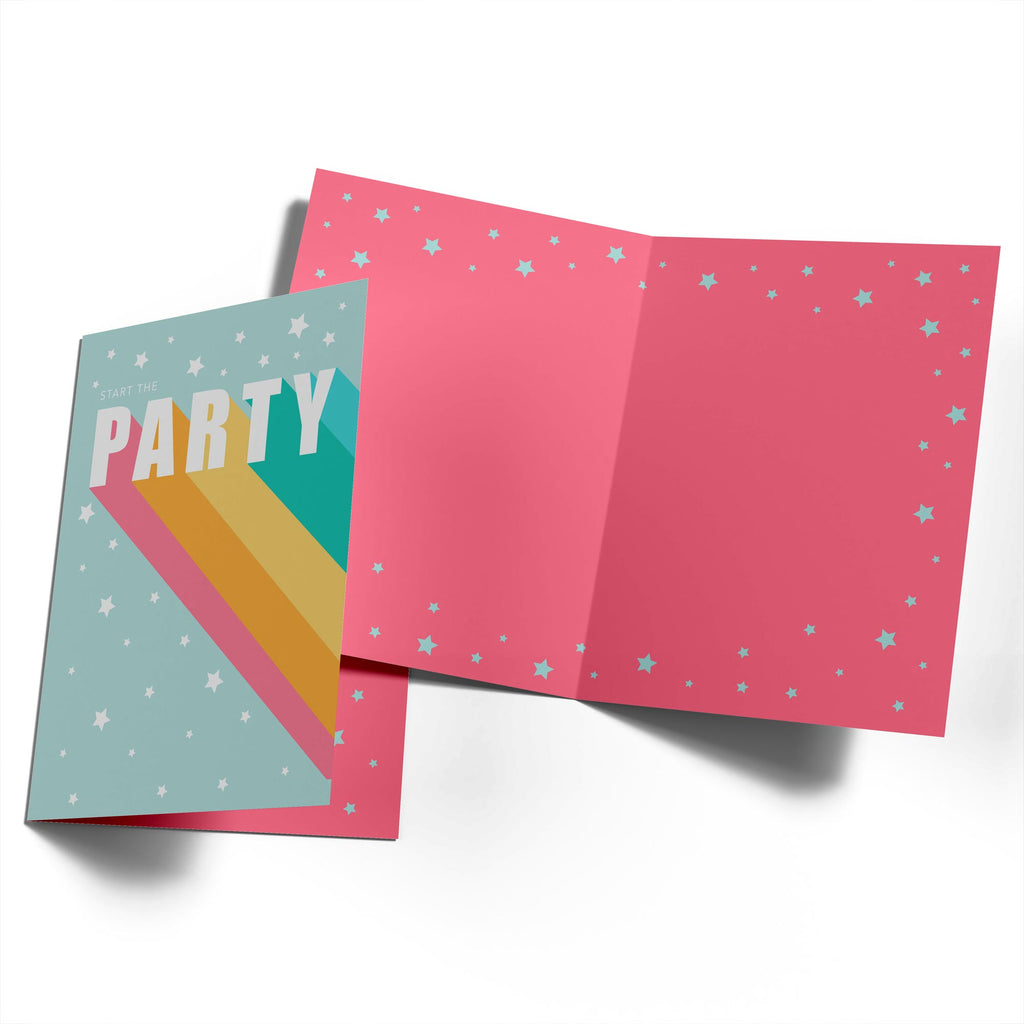 Contemporary Birthday Typography Party Rainbow