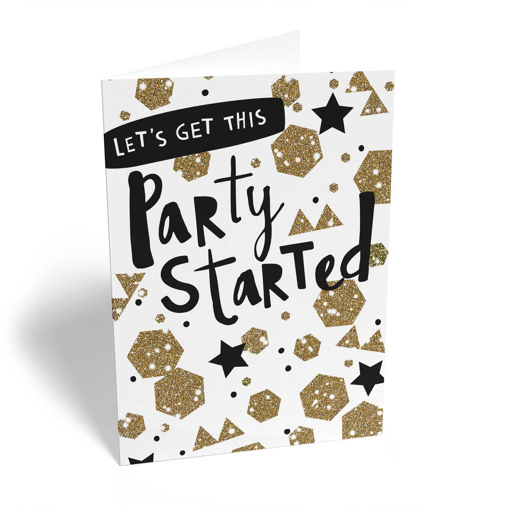 Contemporary Birthday Graphic Stars Sparkle Party Started