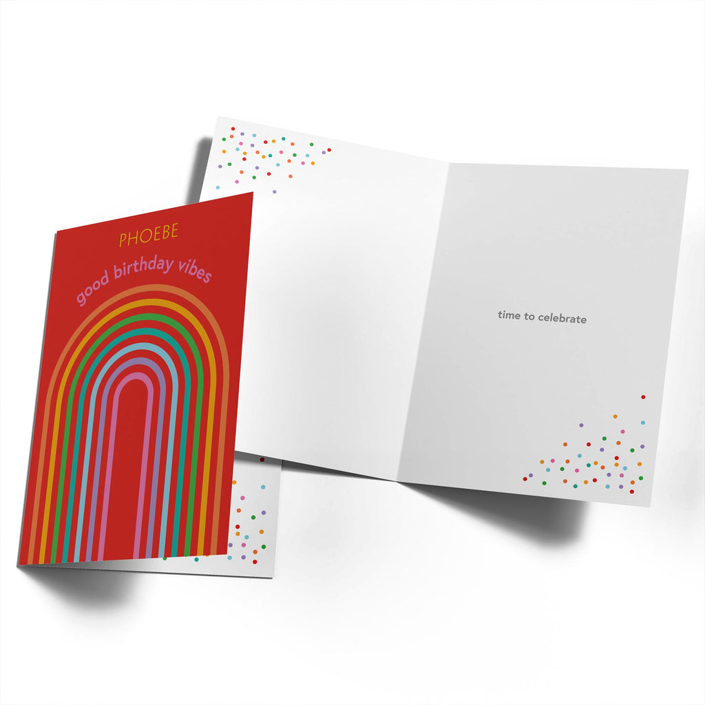 Contemporary Editable Rainbow Good Birthday Vibes