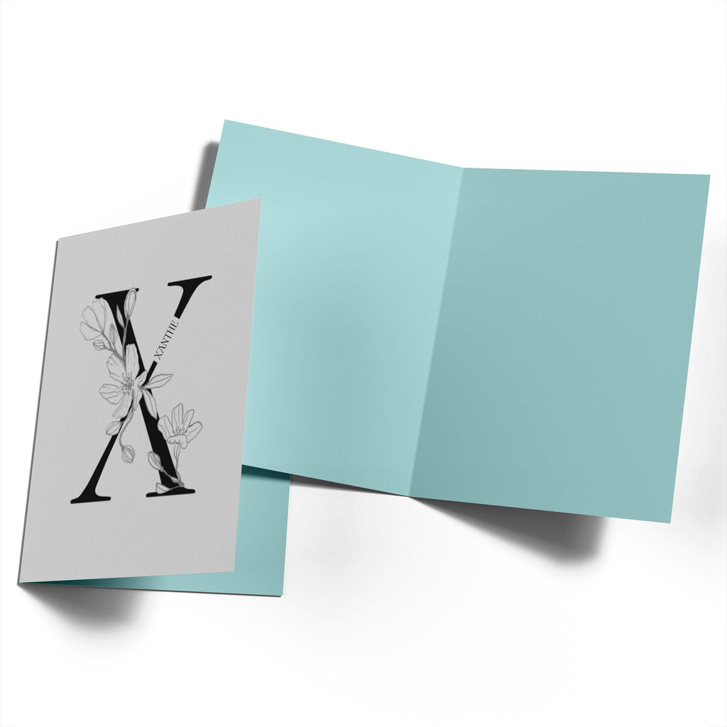 Contemporary Editable Initial Illustrated Letter X