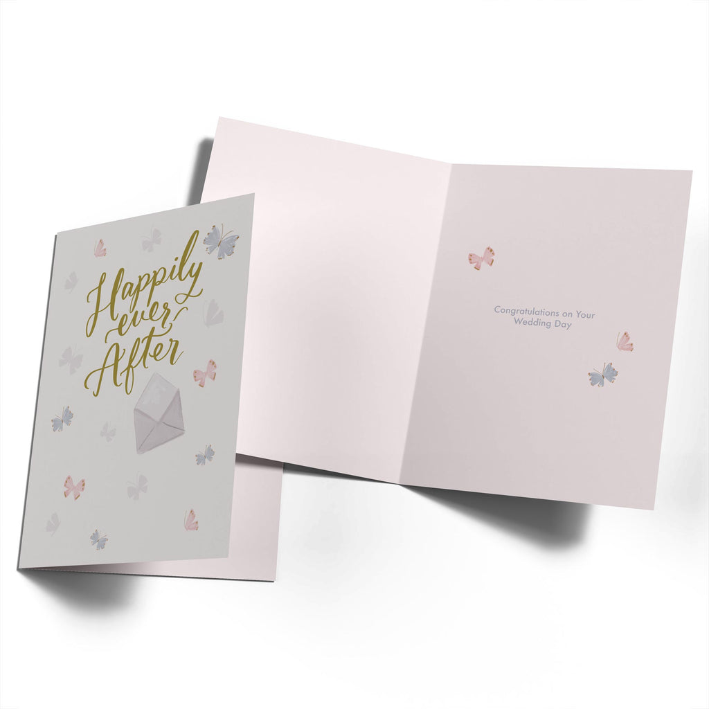 Contemporary Wedding Congrats Happily Ever After