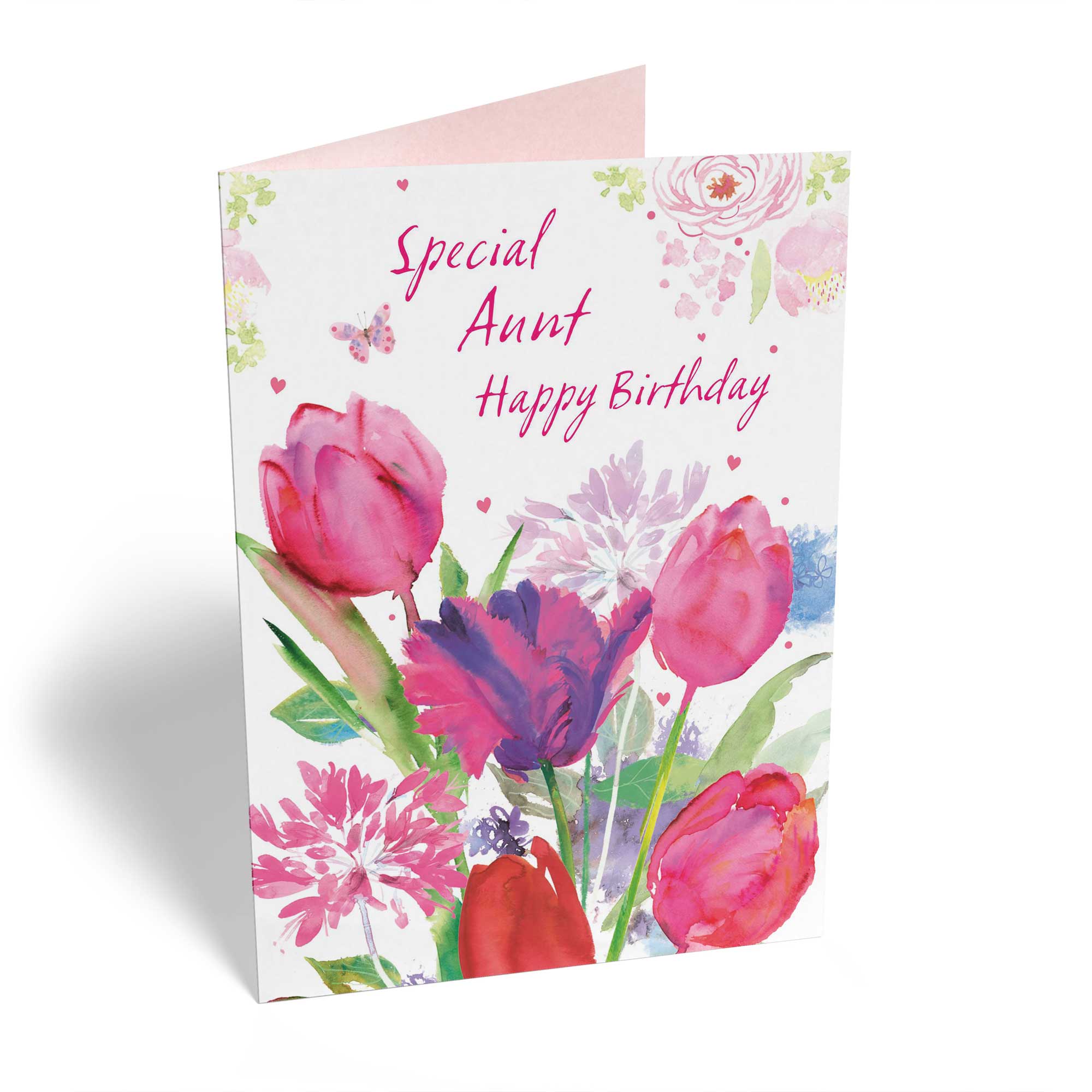 Traditional Birthday Aunt Editable Tulips