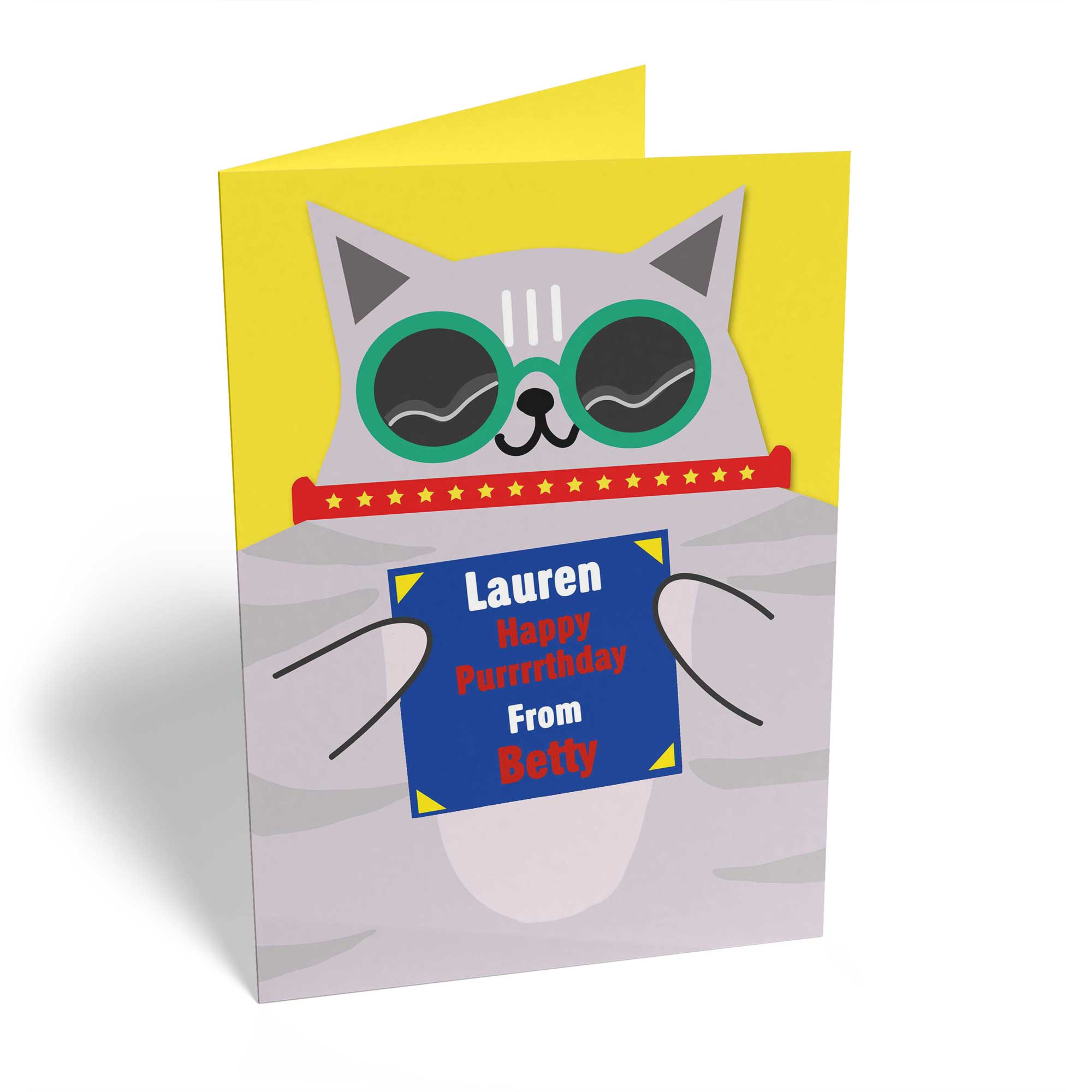 Cute Birthday Editable Quirky Cat Purrthday