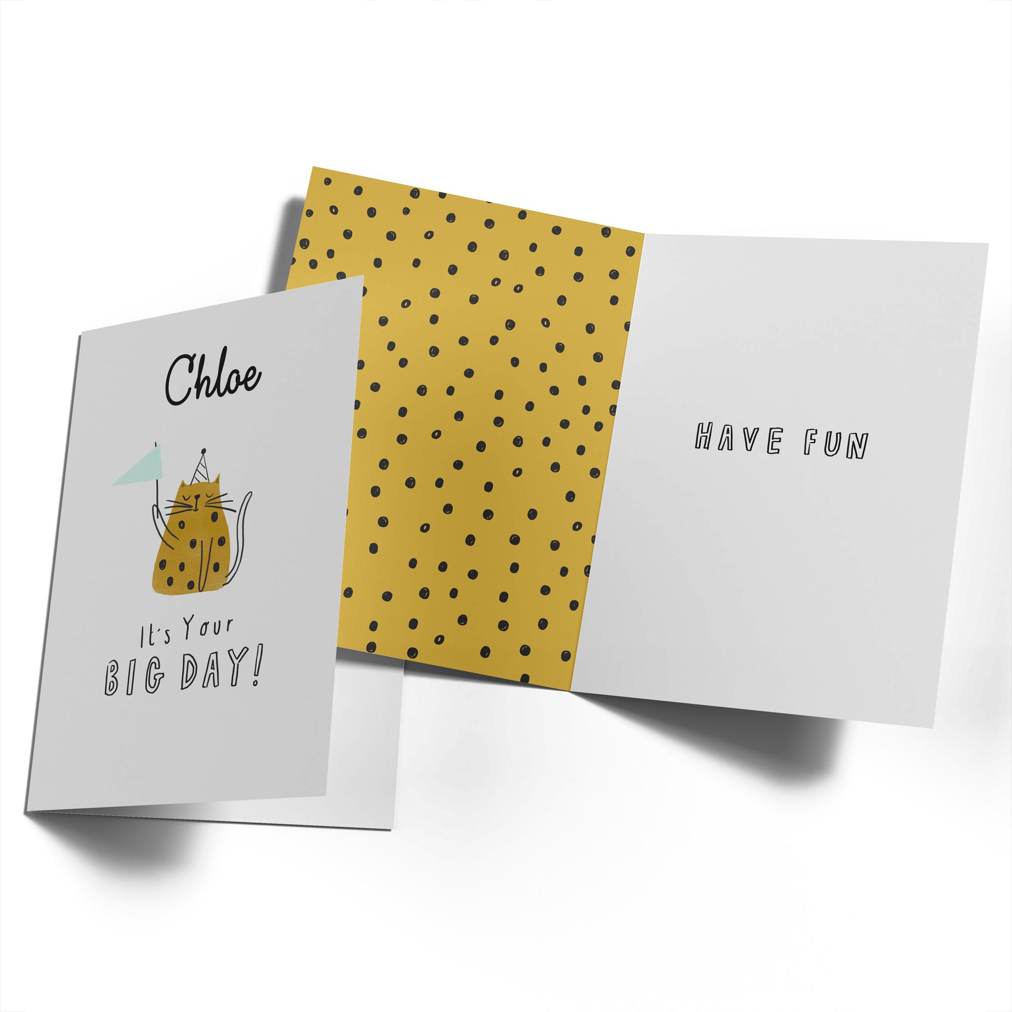 Cute Birthday Editable Cheetah Cat Flag