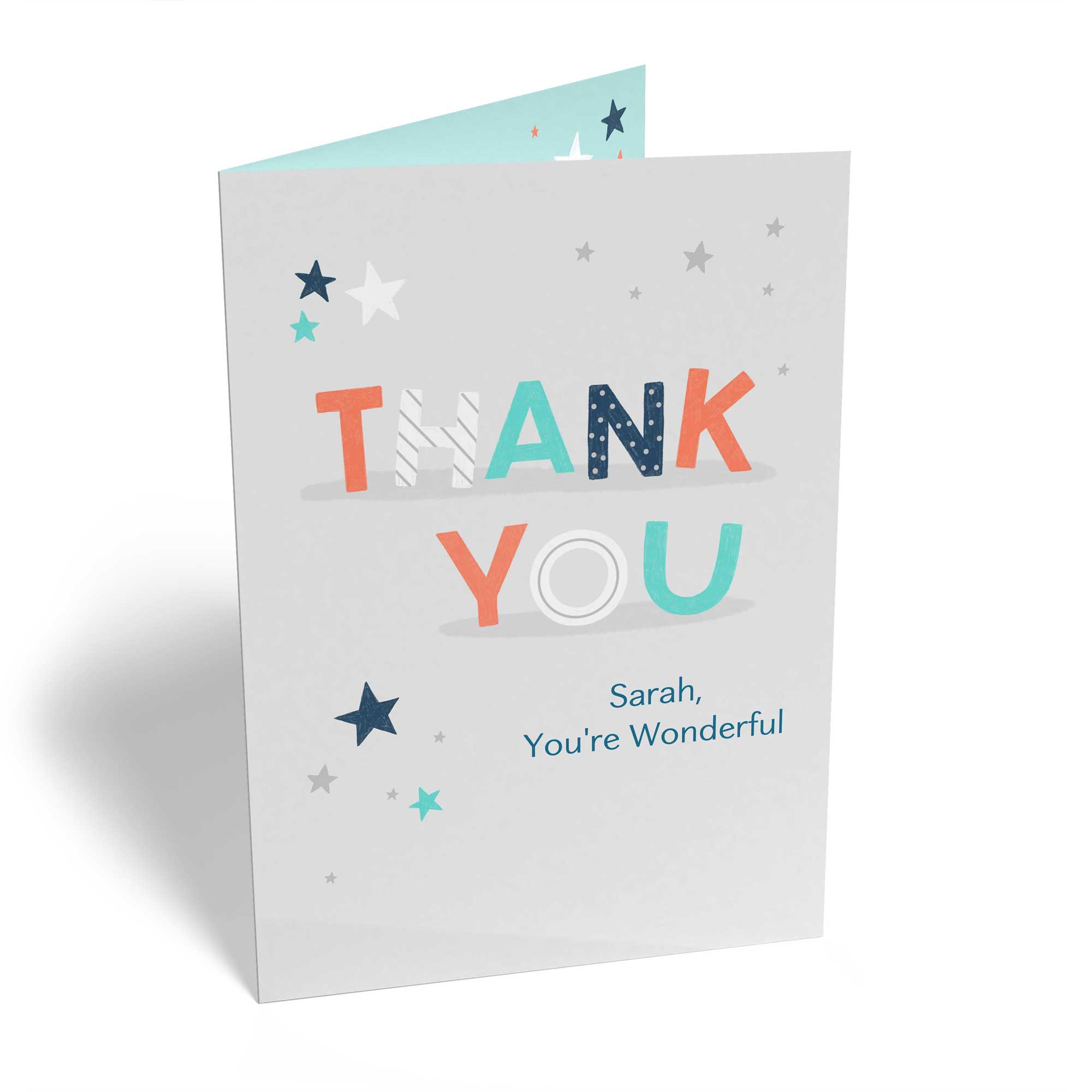 Contemporary Thank You Editable Stars Text