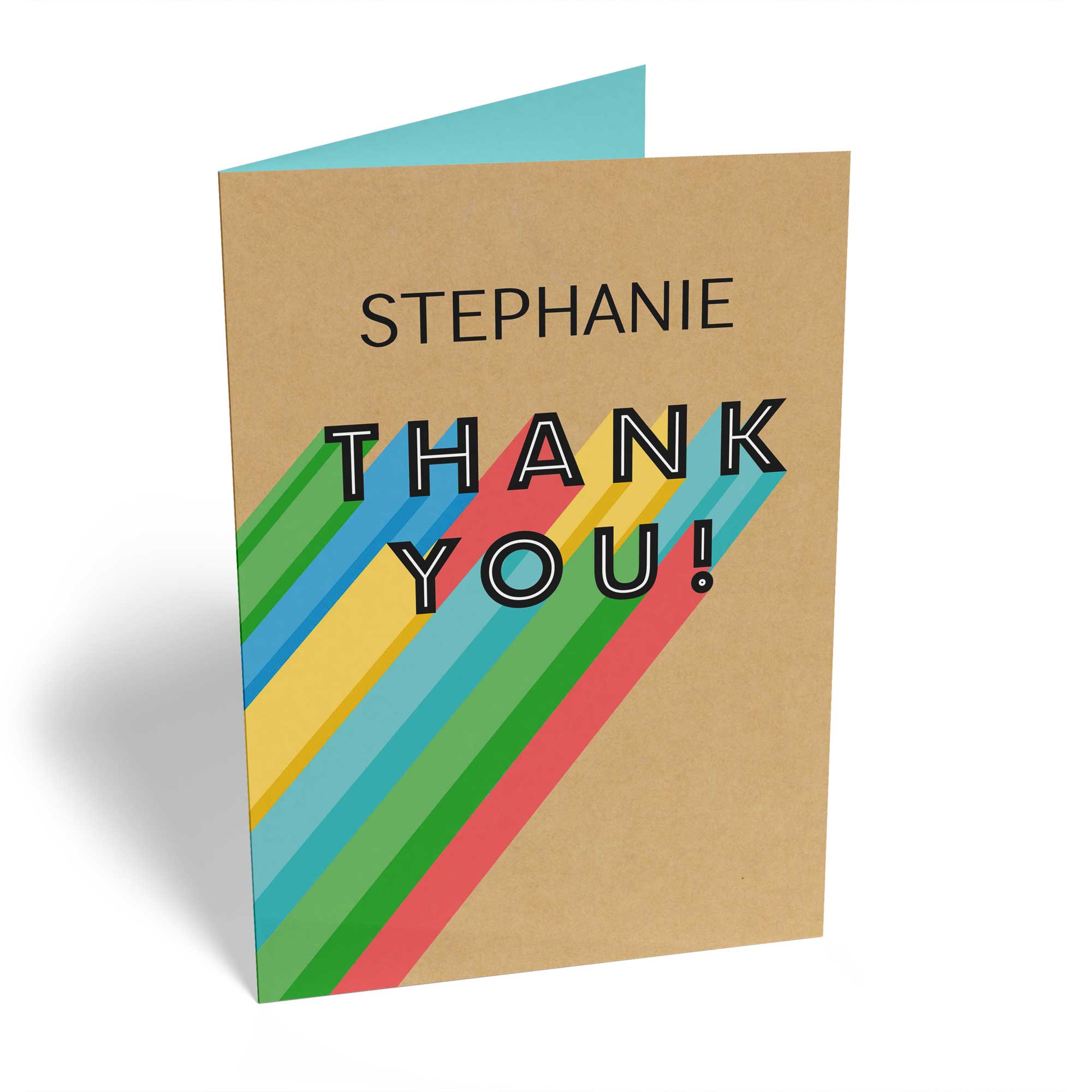 Contemporary Thank You Editable Rainbow Trail Text