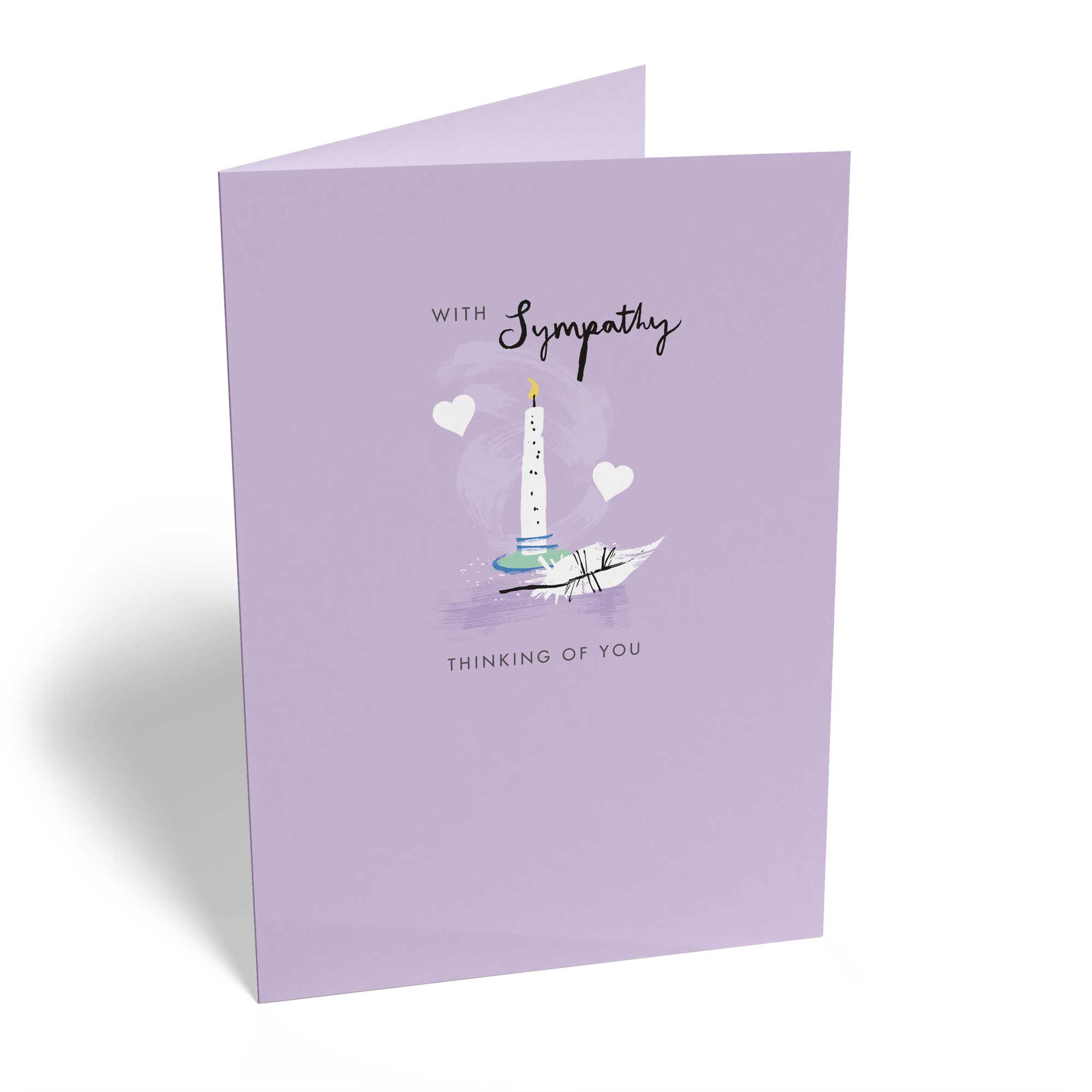 Contemporary Sympathy Illustrated Candle Purple