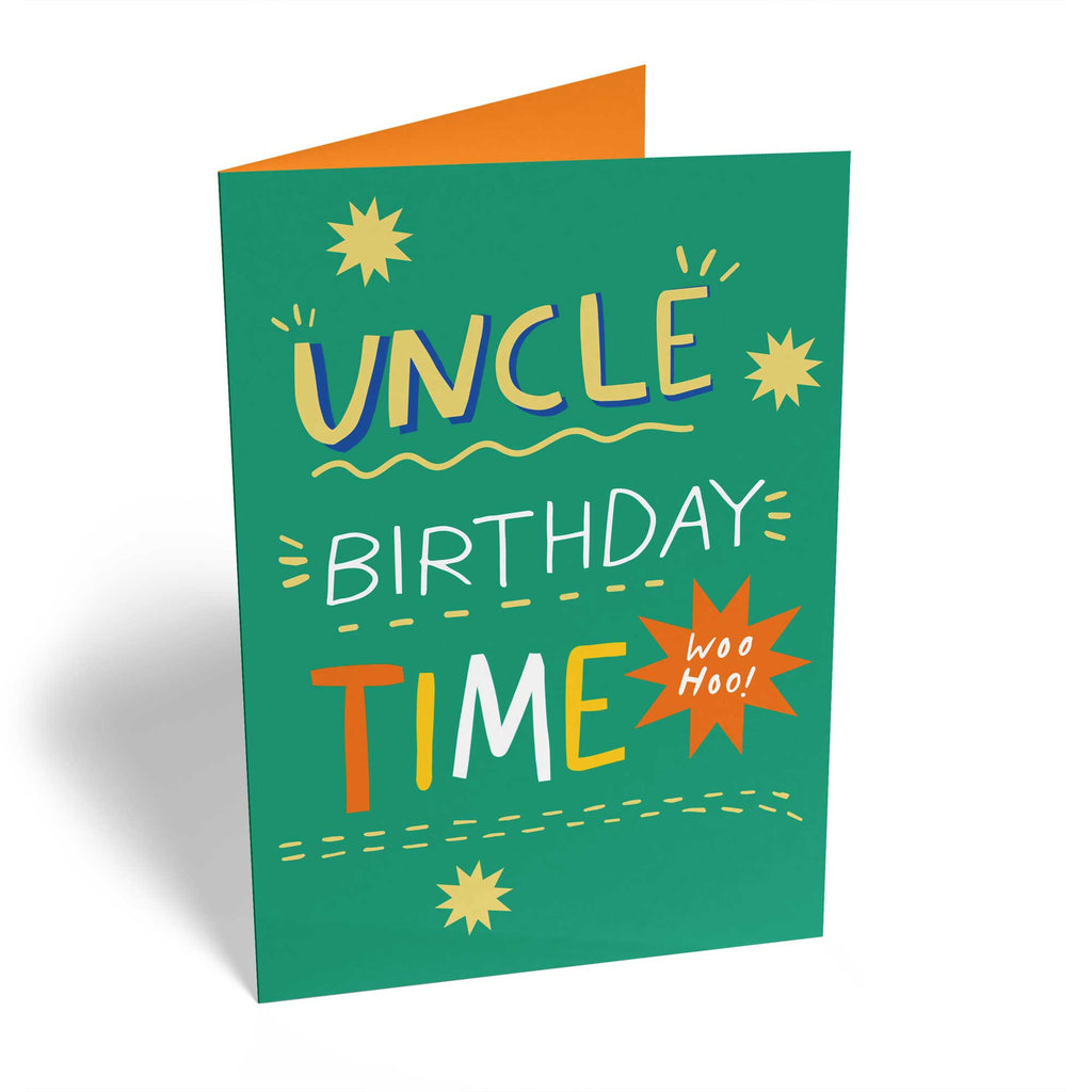 Contemporary Uncle Birthday Time Green Orange