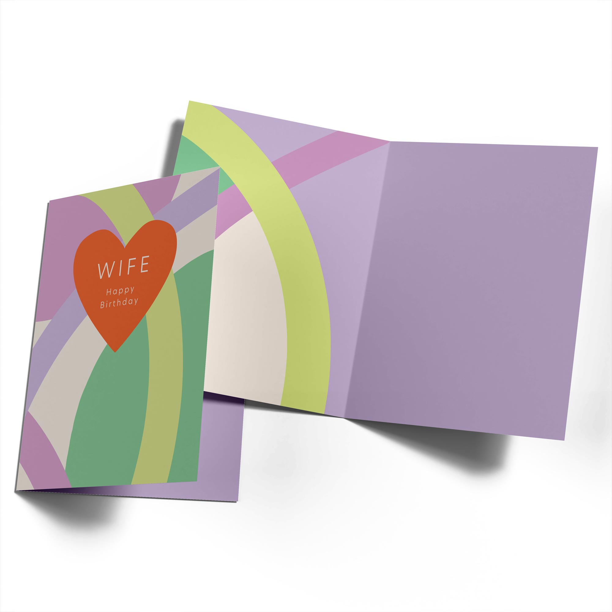 Contemporary Wife Birthday Heart Pastels